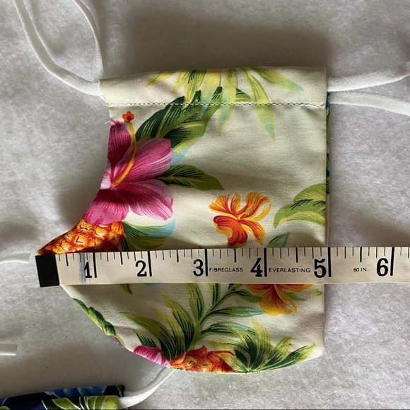 Set of 2 Aloha Print Cloth Cotton Face Masks Flora - Picture 5 of 8